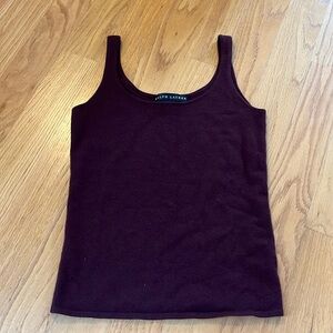 Ralph Lauren Black Label 100% Cashmere Tank Top size M burgundy